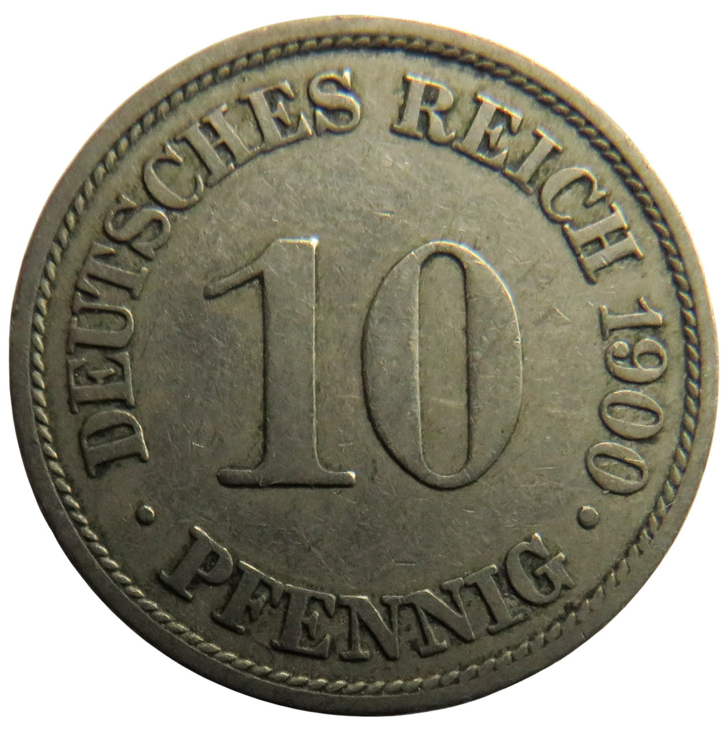 1900-A Germany 10 Pfennig Coin