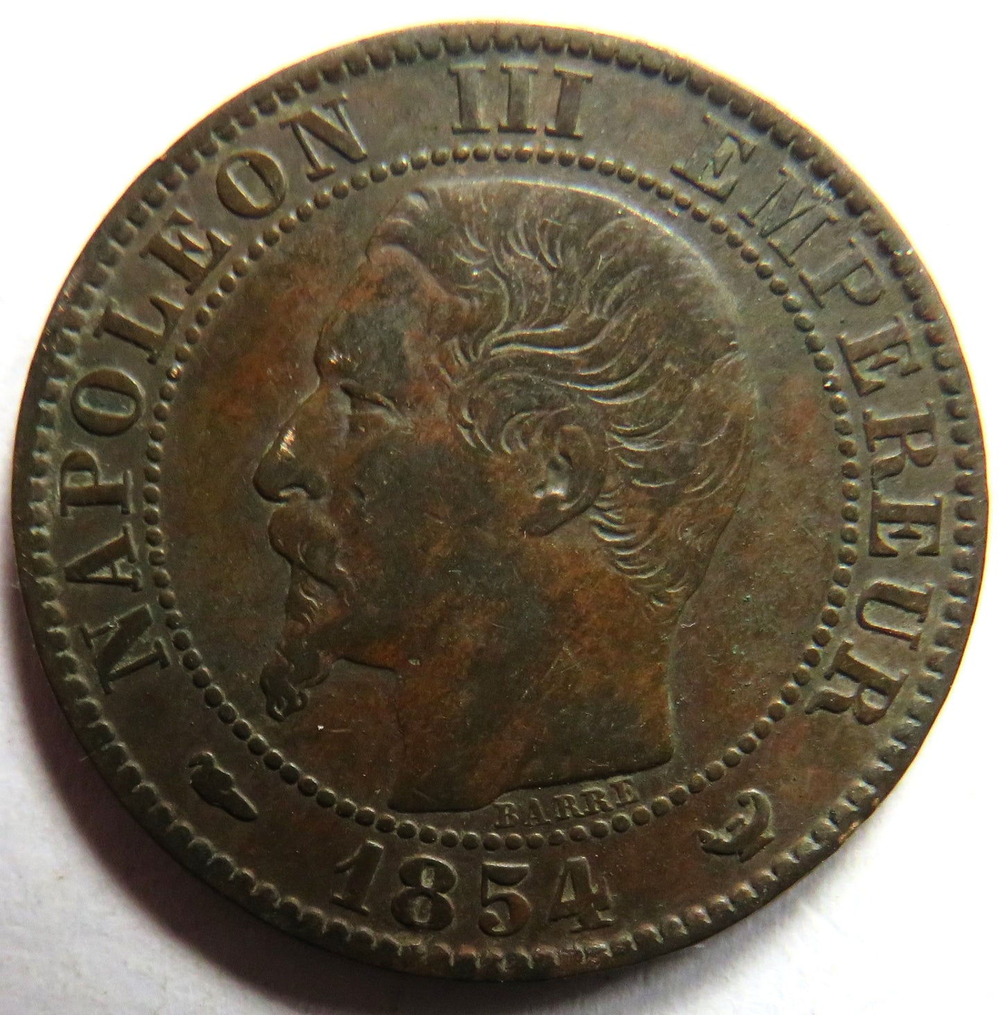 1854-W France Napoleon III 5 Centimes Coin