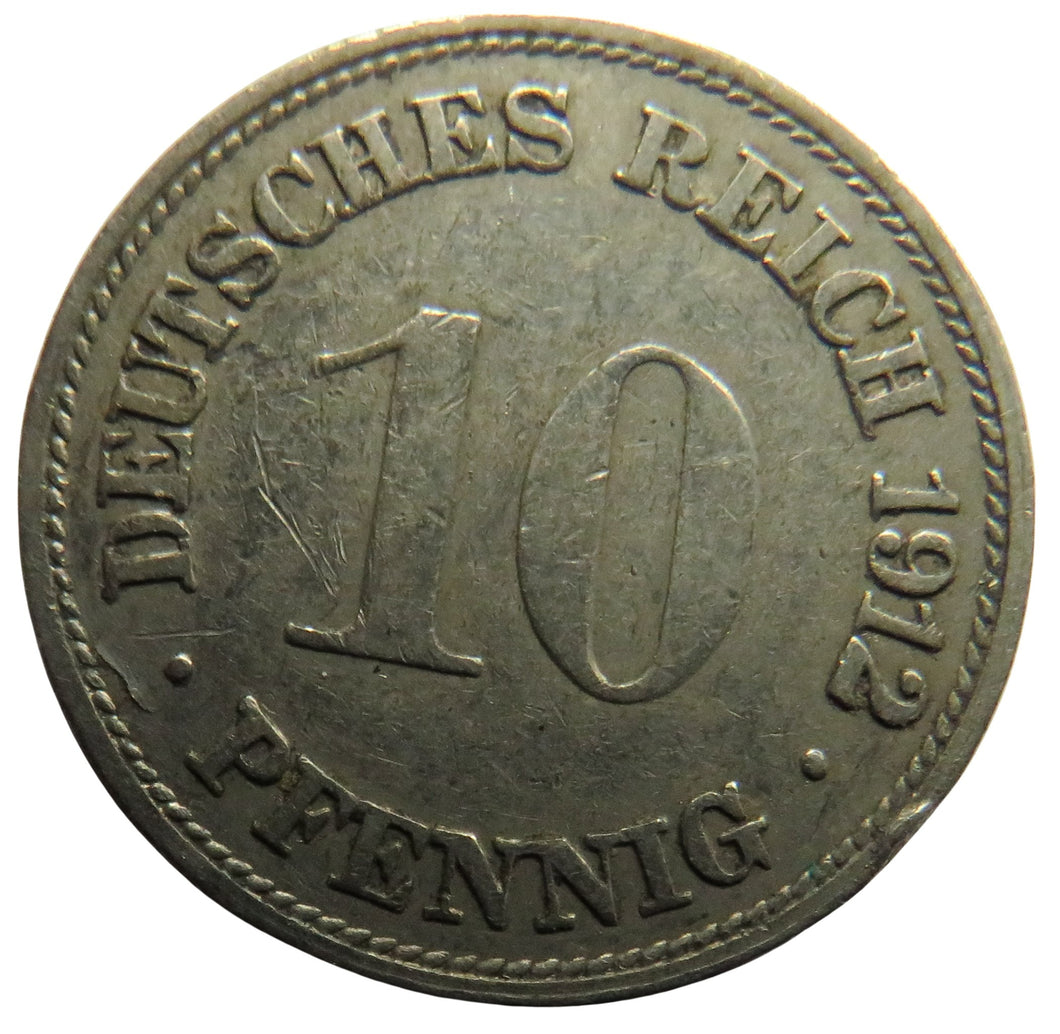 1912-G Germany 10 Pfennig Coin