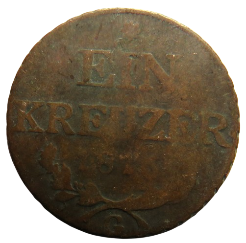 1816-G Austria One Kreuzer Coin
