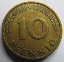 Load image into Gallery viewer, 1949-G Germany - Federal Republic 10 Pfennig Coin
