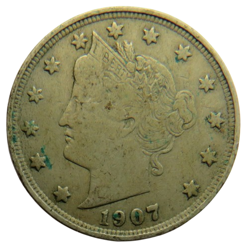 1907 USA Liberty Head Five Cents / Nickel Coin