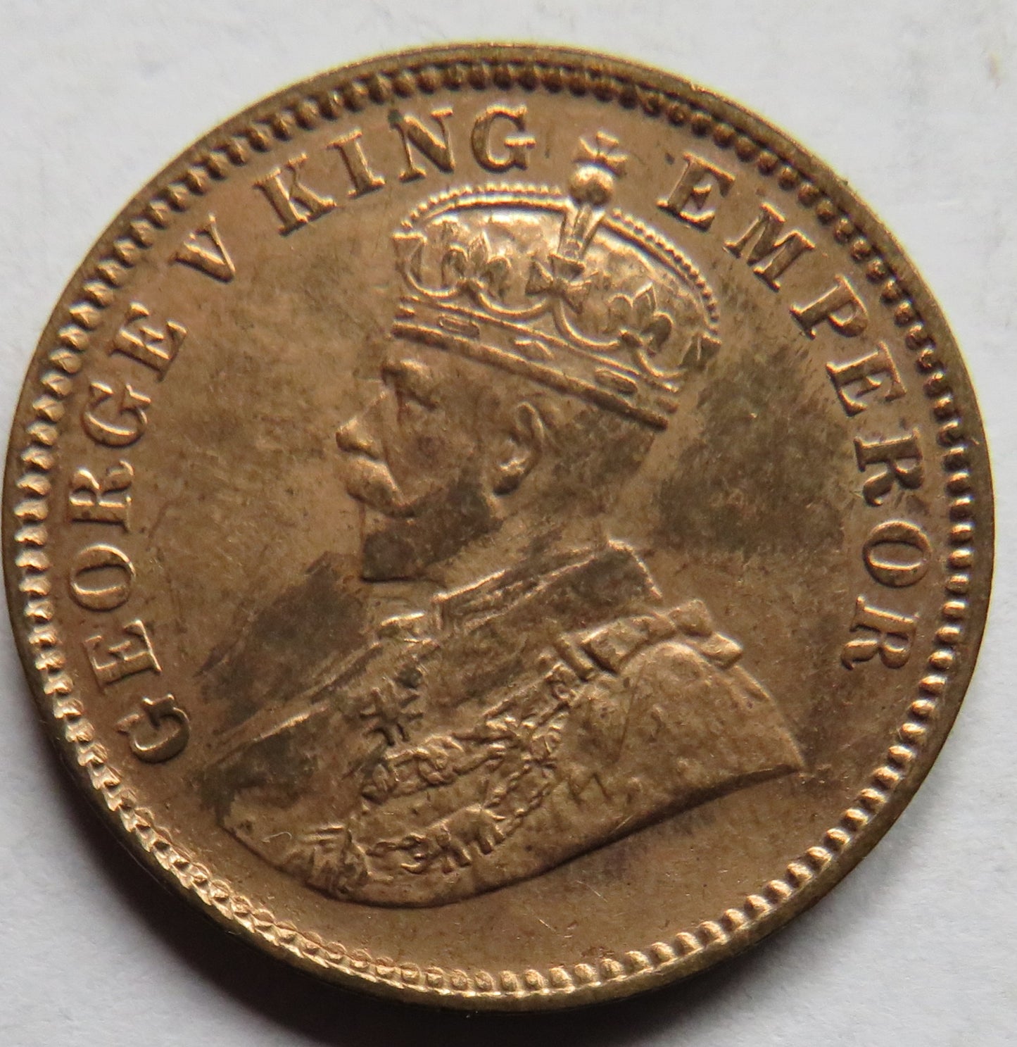 1934 King George V India 1/4 Anna Coin In Higher Grade