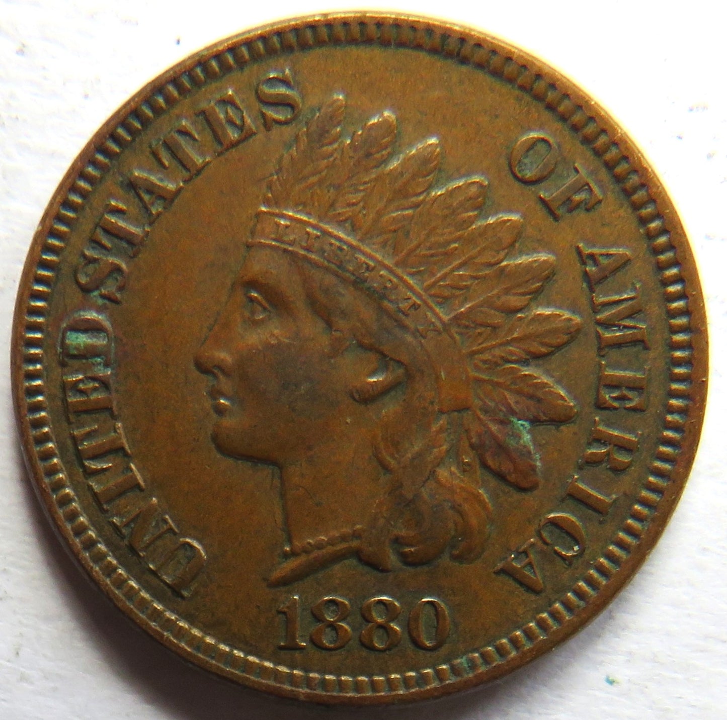 1880 USA Indian Head One Cent Coin