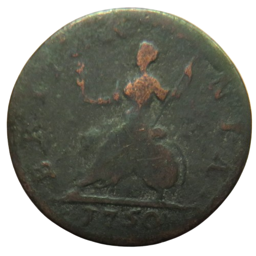 1750 King George II Farthing Coin - Great Britain