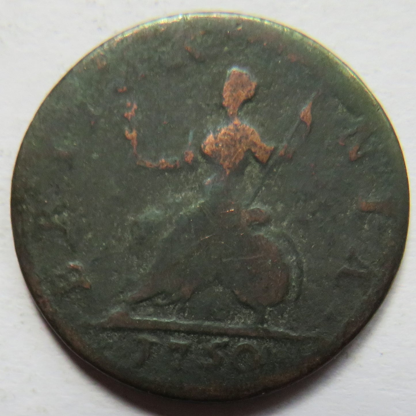 1750 King George II Farthing Coin - Great Britain