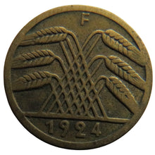 Load image into Gallery viewer, 1924-F Germany - Weimar Republic 5 Reichspfennig Coin
