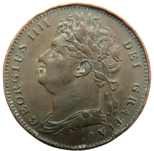 1822 King George IV Farthing Coin - Great Britain