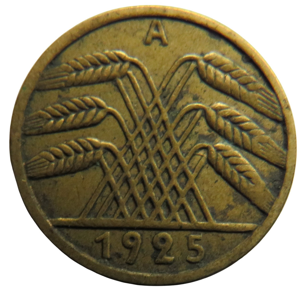 1925-A Germany - Weimar Republic 5 Reichspfennig Coin