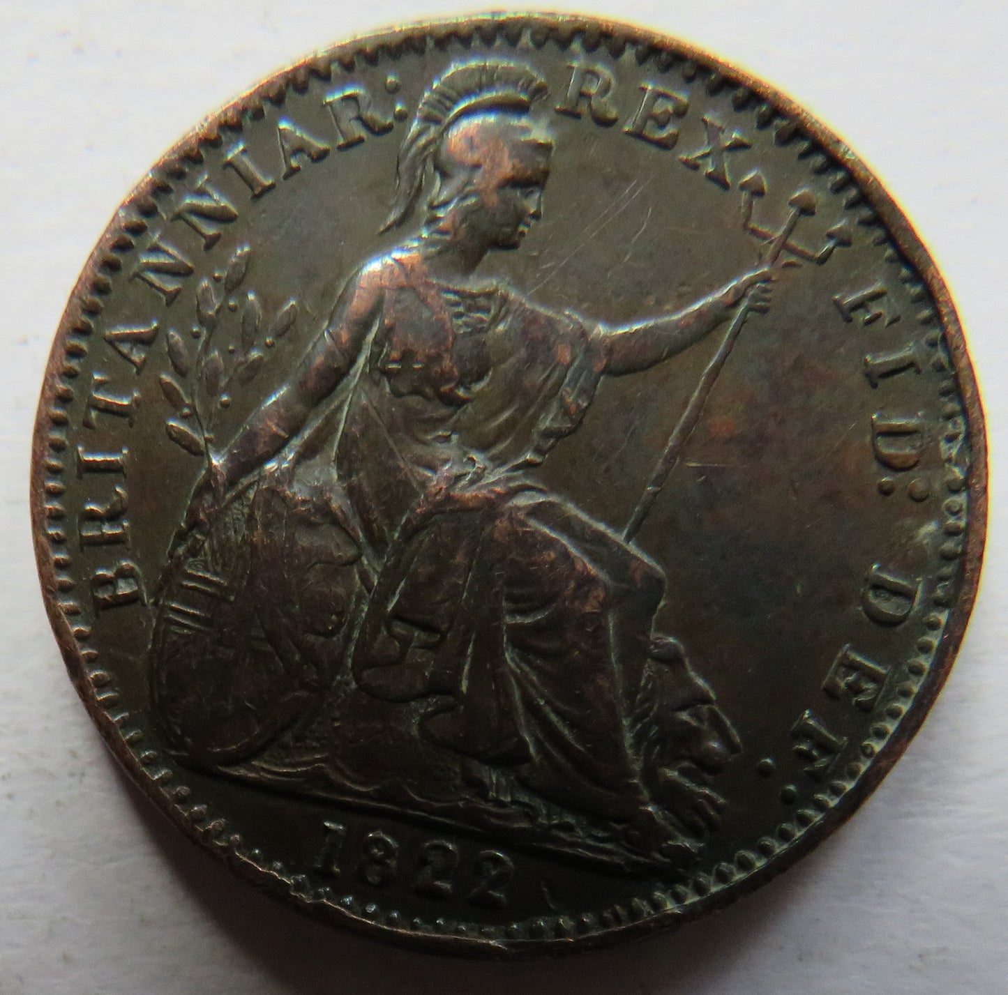 1822 King George IV Farthing Coin - Great Britain
