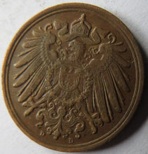 Load image into Gallery viewer, 1893-D Germany 1 One Pfennig Coin
