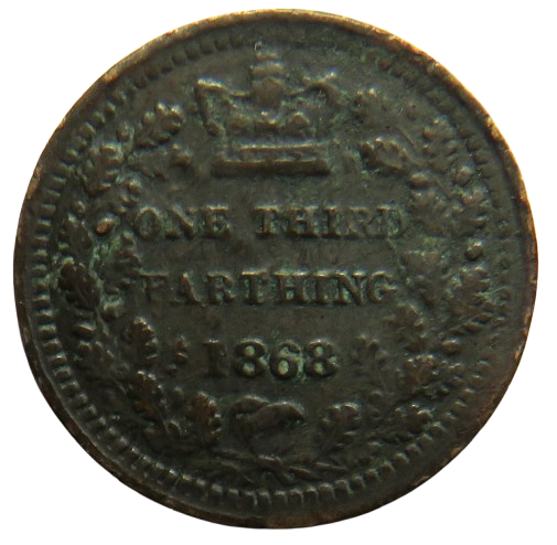 1868 Queen Victoria One Third Farthing Coin (For Use In Malta)