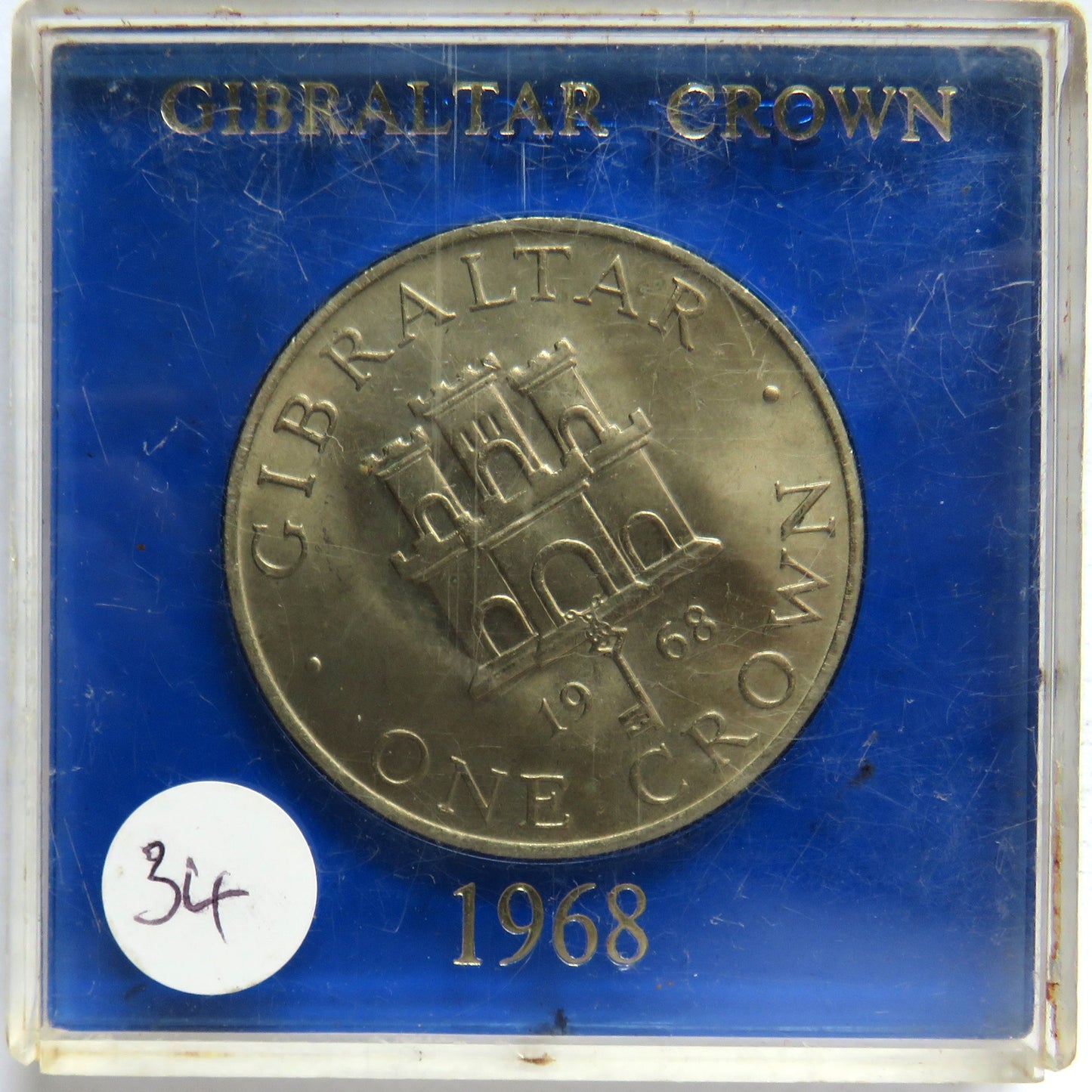 1968 Gibraltar Cased One Crown Coin