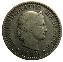 Load image into Gallery viewer, 1884 Switzerland 20 Rappen Coin
