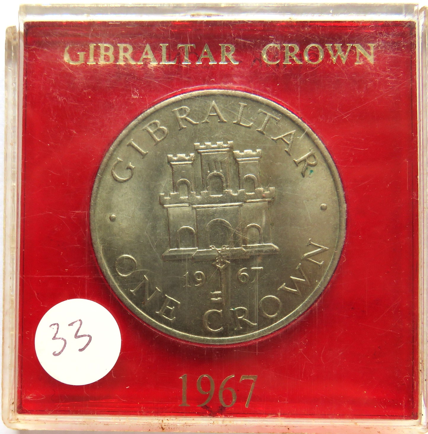 1967 Gibraltar Cased One Crown Coin