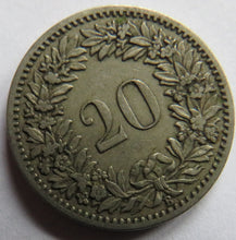 Load image into Gallery viewer, 1887 Switzerland 20 Rappen Coin
