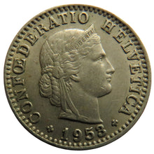 Load image into Gallery viewer, 1953 Switzerland 20 Rappen Coin
