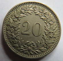 Load image into Gallery viewer, 1953 Switzerland 20 Rappen Coin
