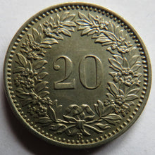 Load image into Gallery viewer, 1956 Switzerland 20 Rappen Coin
