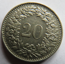 Load image into Gallery viewer, 1962 Switzerland 20 Rappen Coin
