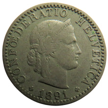 Load image into Gallery viewer, 1891 Switzerland 20 Rappen Coin
