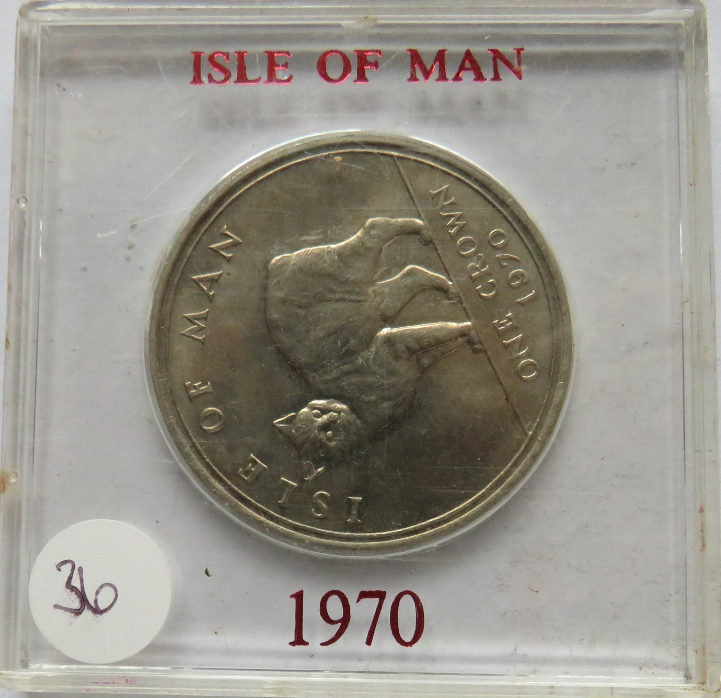 1970 Isle of Man Cased Commemorative Crown Coin Manx Cat
