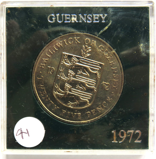 1972 Guernsey Elizabeth and Philip Cased Commemorative Crown Coin