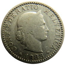 Load image into Gallery viewer, 1883 Switzerland 20 Rappen Coin
