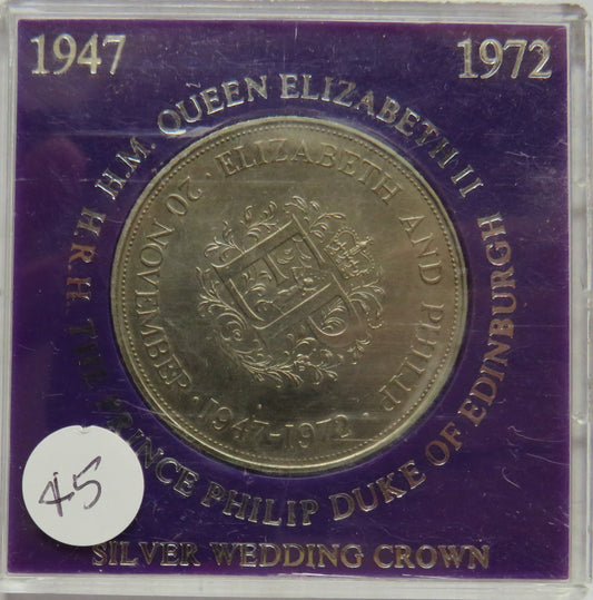 1972 Elizabeth and Philip Cased Commemorative Crown Coin