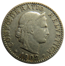 Load image into Gallery viewer, 1902 Switzerland 20 Rappen Coin
