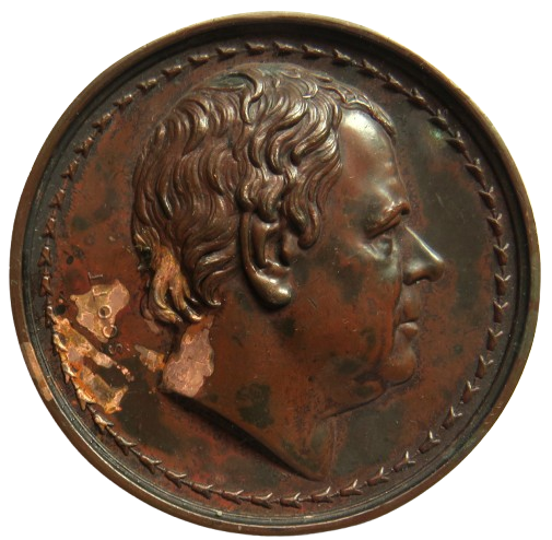 1827 Large Bronze Medal of Sir Walter Scott - Great Men Series