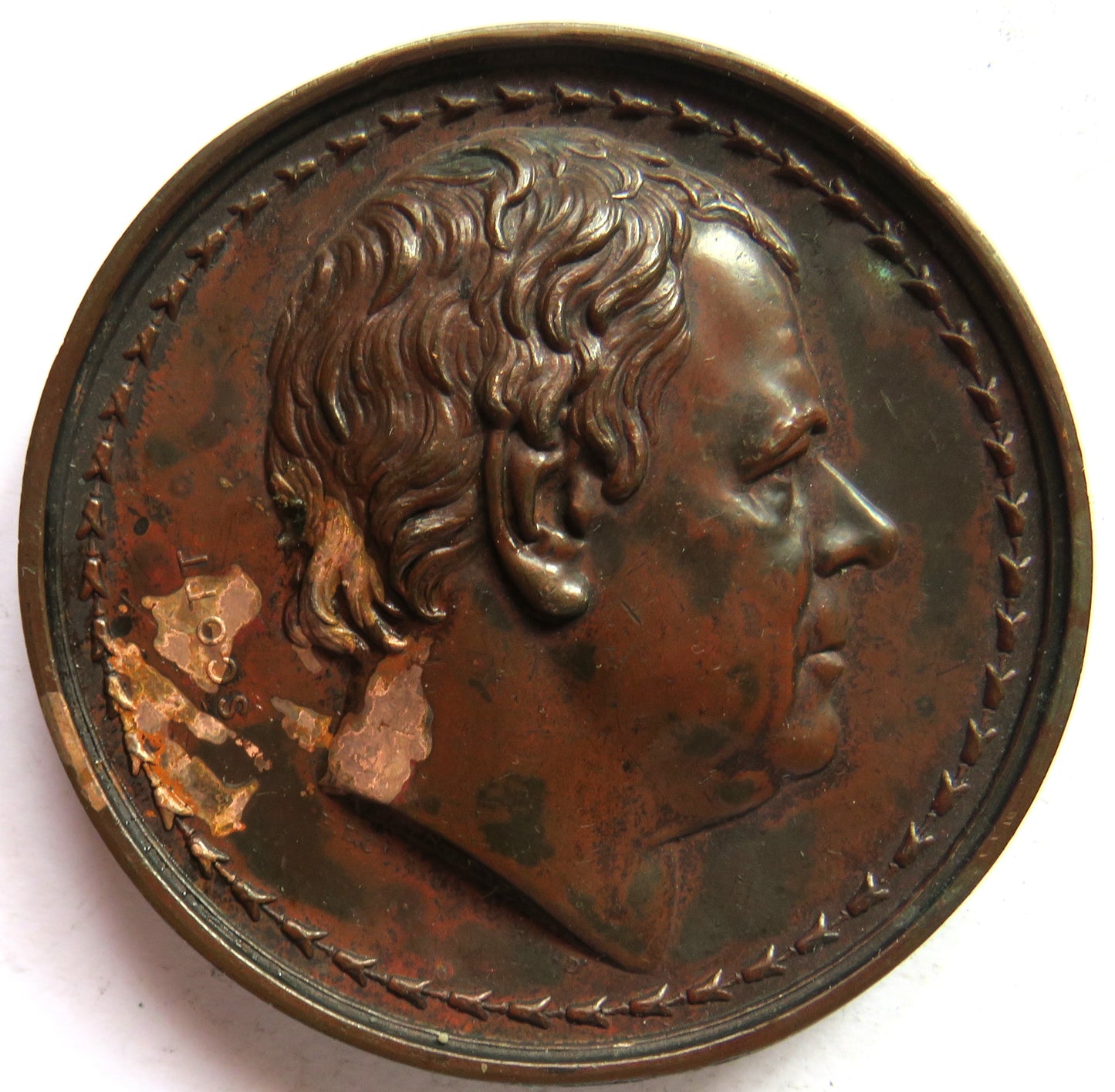 1827 Large Bronze Medal of Sir Walter Scott - Great Men Series