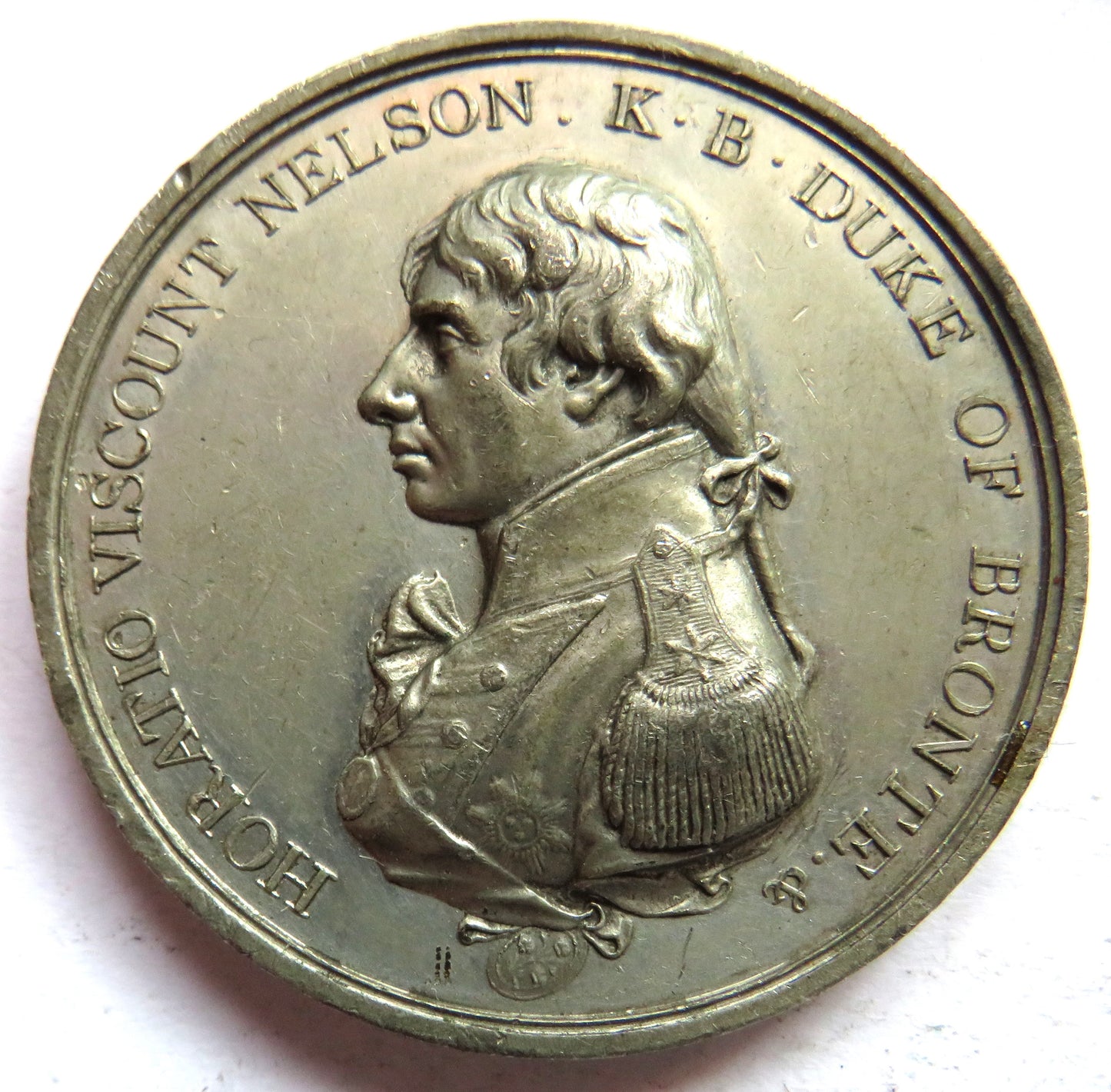 1805 Trafalgar Pewter Medal By Boulton  Horatio Viscount Nelson K.B. Duke of Bronte - Rare