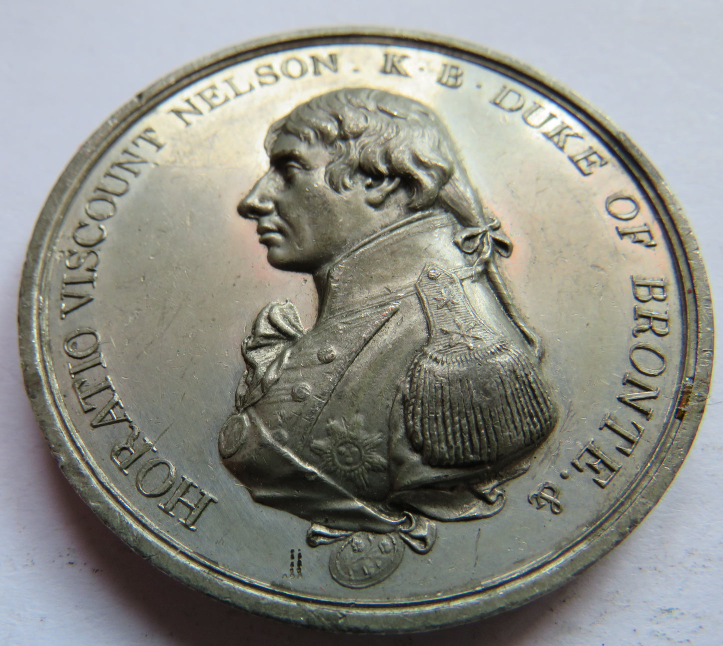 1805 Trafalgar Pewter Medal By Boulton  Horatio Viscount Nelson K.B. Duke of Bronte - Rare