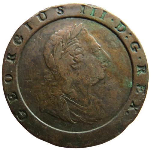 1797 King George III Cartwheel Twopence Coin - Great Britain
