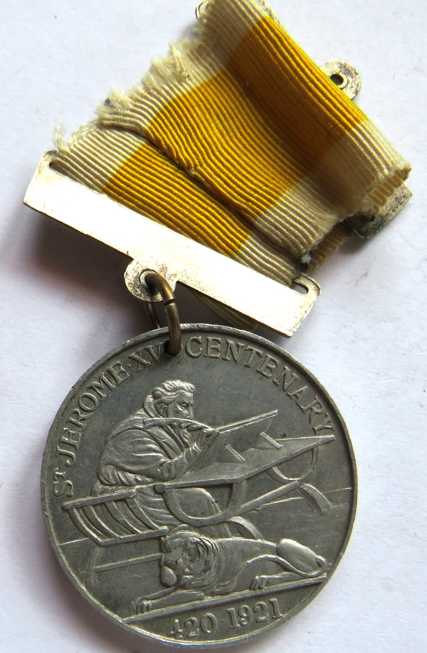 Catholic Bible Congress Cambridge Commemorative Medal St Jerome XV Centenary 420-1921