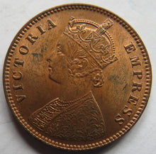 Load image into Gallery viewer, 1891 Queen Victoria India Quarter Anna Coin In High Grade
