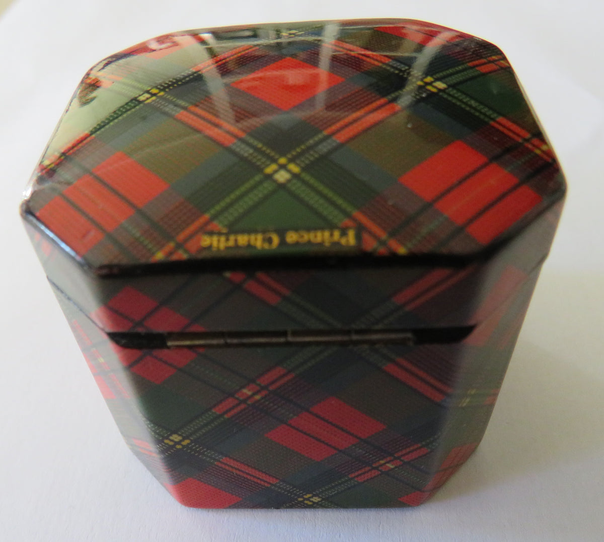 A Very Nice Antique Mauchline Tartan Ware Inkwell "Prince Charlie" Tartan