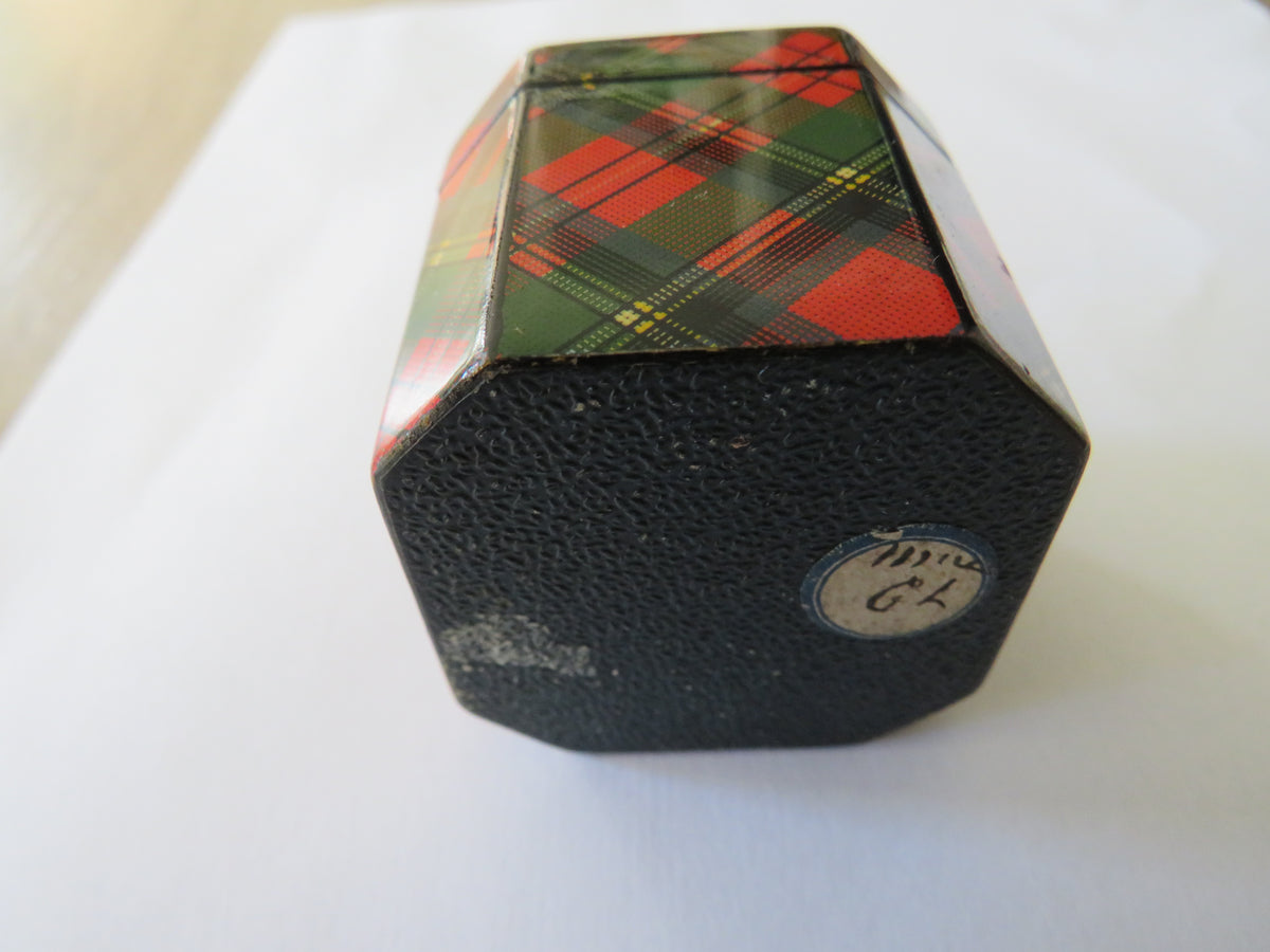 A Very Nice Antique Mauchline Tartan Ware Inkwell "Prince Charlie" Tartan