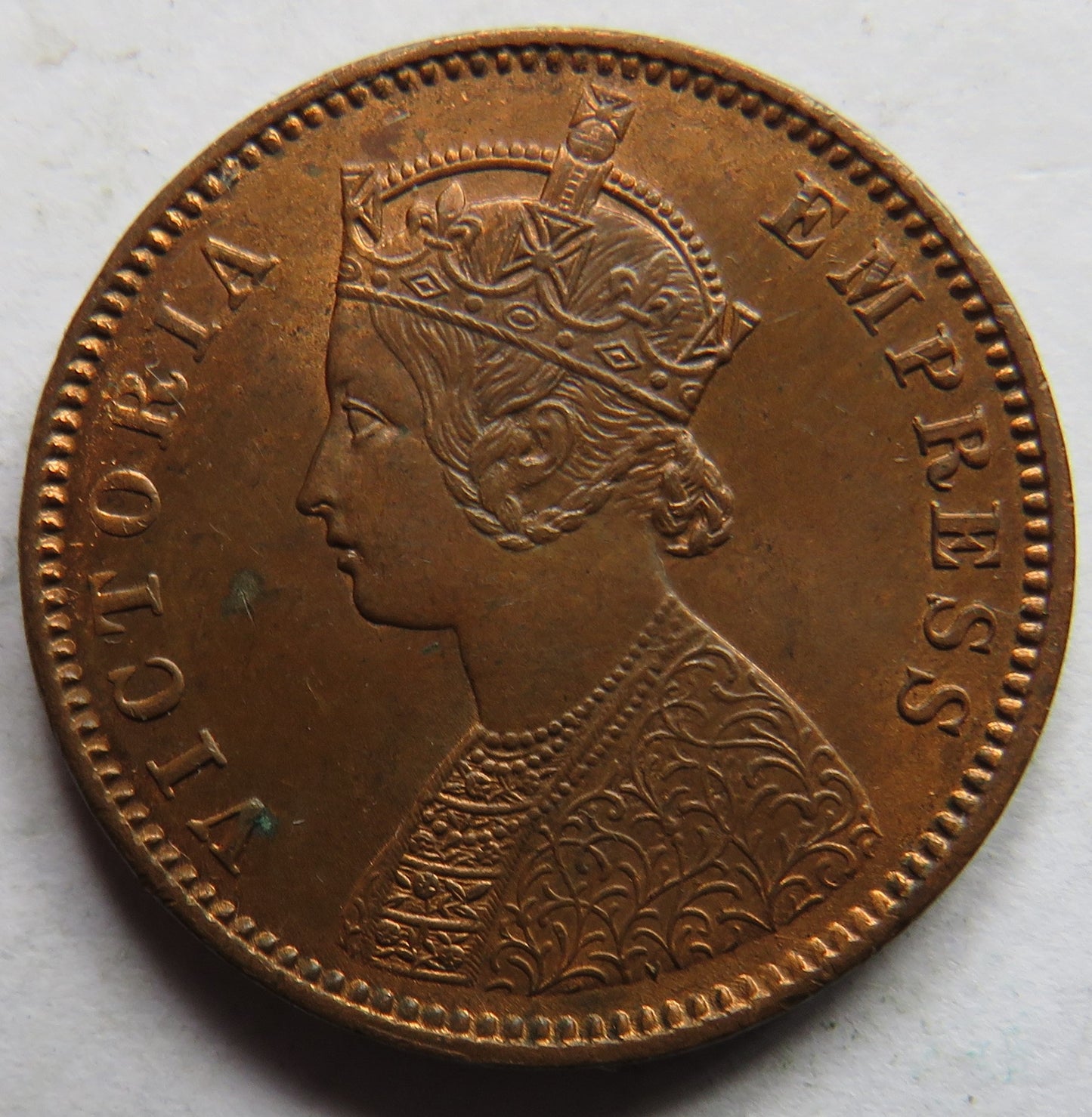 1880 Queen Victoria India Quarter Anna Coin In High Grade