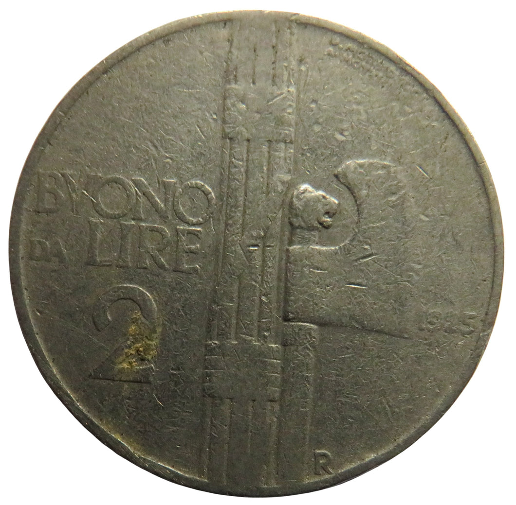 1925 Italy 2 Lire Coin