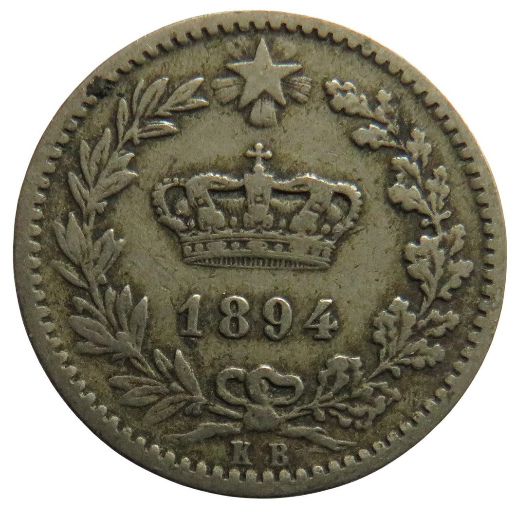 1894 Italy 20 Centesimi Coin