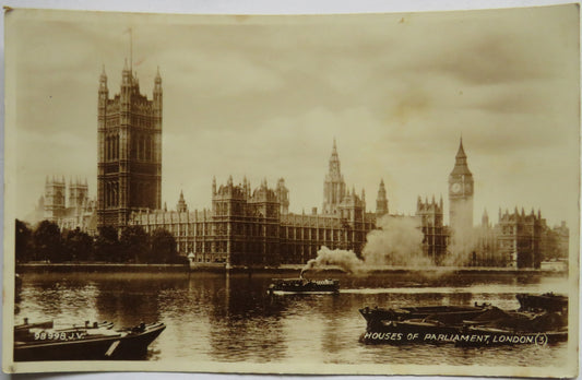 Vintage Postcard of Houses of Parliment, London, 1936