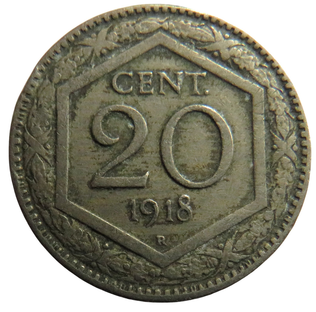 1918 Italy 20 Centimes Coin