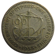 Load image into Gallery viewer, 1955 Cyprus 100 Mils Coin
