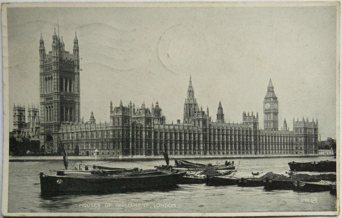 Vintage Postcard of Houses of Parliment, London, 1931