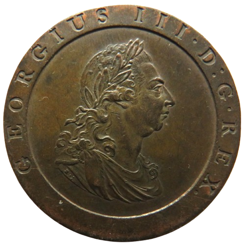 1797 King George III Cartwheel Penny Coin In High Grade