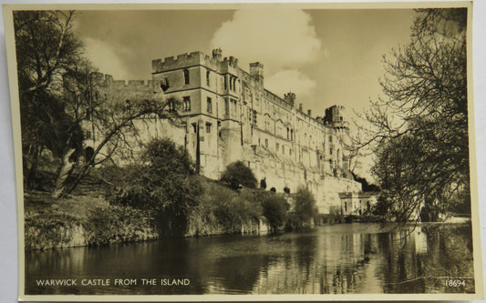 Vintage Postcard of Warwick Castle from the Island