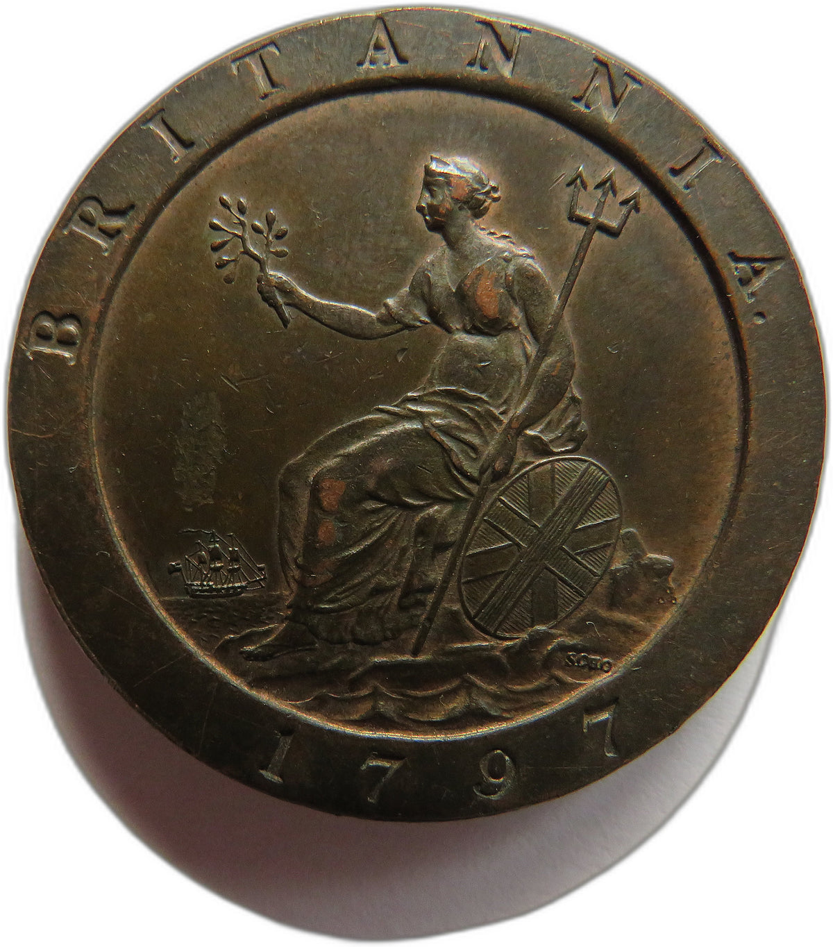 1797 King George III Cartwheel Penny Coin In High Grade