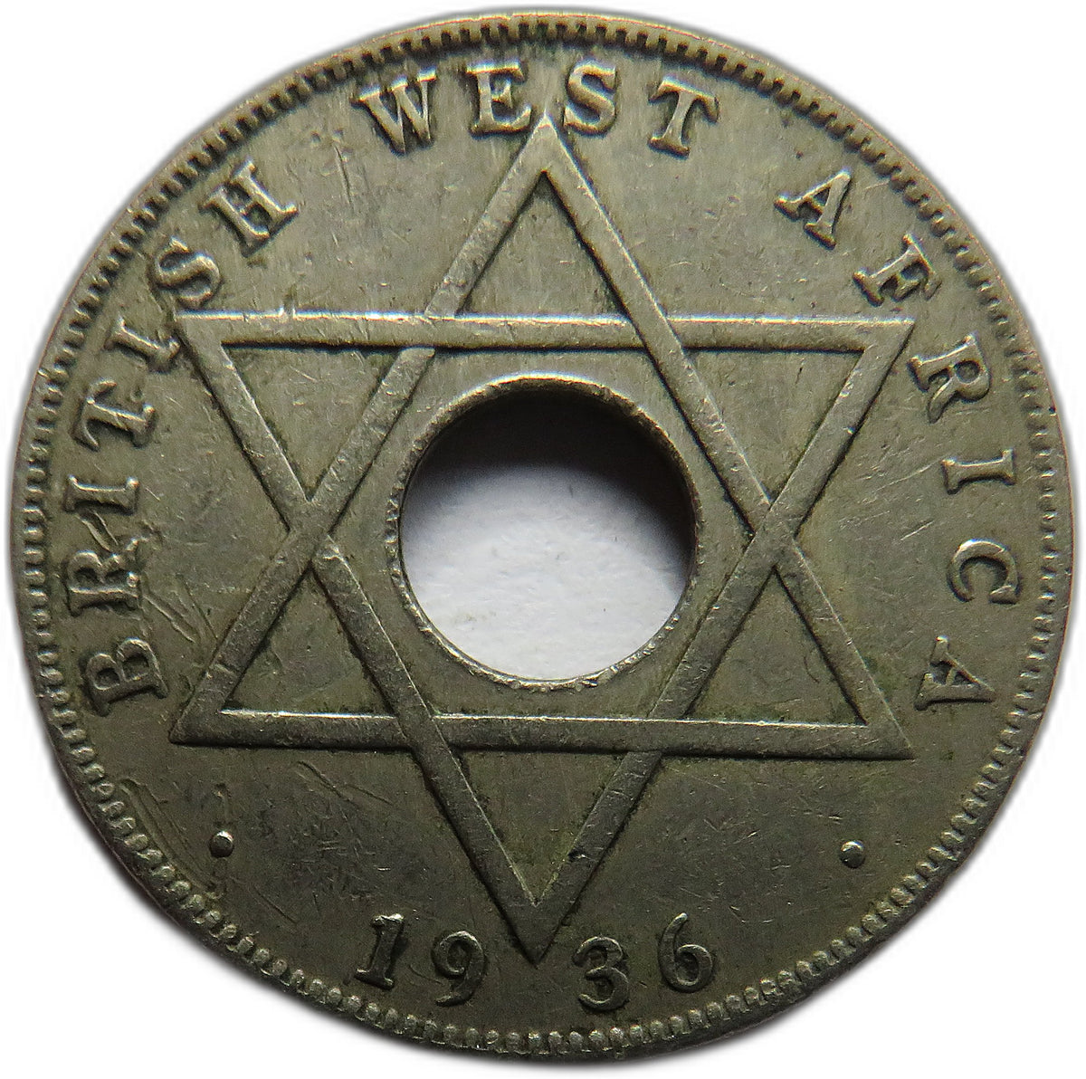 1936 British West Africa One Halfpenny Coin